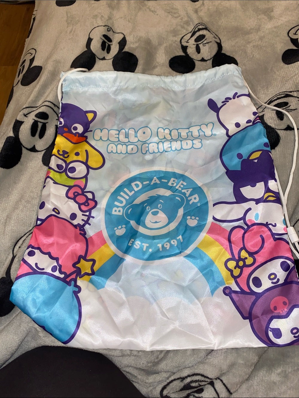 Build-A-Bear Pastel Rainbow Hello Kitty & Friends Drawstring Bag